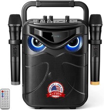 M quina de karaoke, con 2 micr fonos inal mbricos, altavoz port til Bluetooth PA