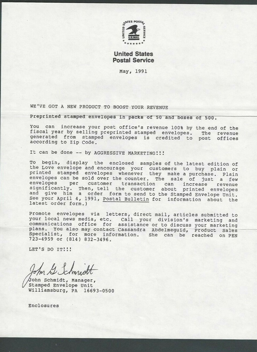 1988 U621 Love Pre-Printed Love Samples For P O Use & P O Letter Mint | eBay