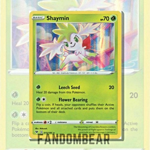 Shaymin HOLO RARE card Sword & Shield Vivid Voltage 015/185 Pokemon 2020