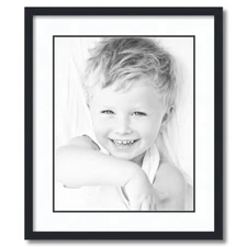 ArtToFrames Matted 20x24 Black Picture Frame with 2" Double Mat, 16x20 Opening