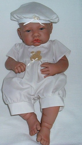 Dolly Togs Hand Made Romper + Hat To Fit 17-18" (43-45cm) Reborn Doll 1497 - Picture 6 of 7