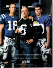 PEYTON, ARCHIE and ELI MANNING Signed 8.5x11 Got Milk? Ad Photograph - To Lori