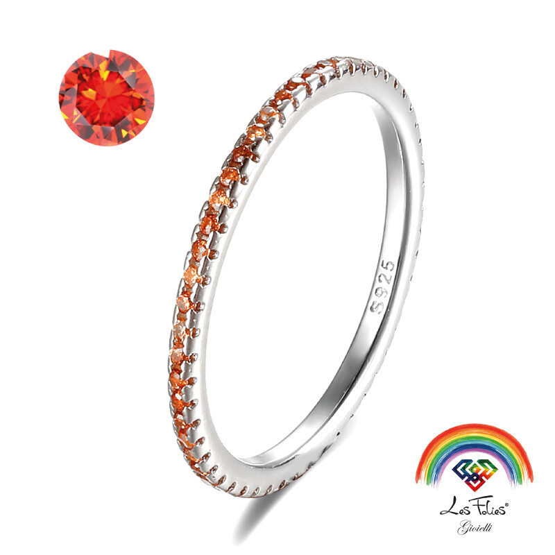Anillo Eternidad Anillo Naranja de Plata 925 Rodiado - Rainbow Collection