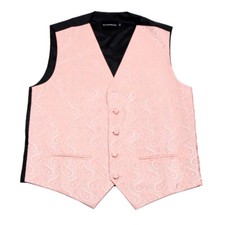 Men's Peach PaisleyTuxedo Vest Formals Weddings Proms Fashion Waistcoat