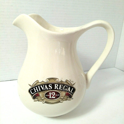 Chivas Regal Pitcher 7'' Ceramic Aged 12 Years Whiskey Jug Water Mixer