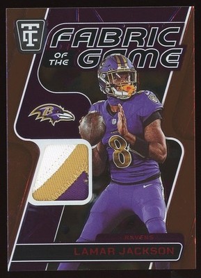 2024 Totally Certified Lamar Jackson Fabric of the Game Patch Mirror Red #/99