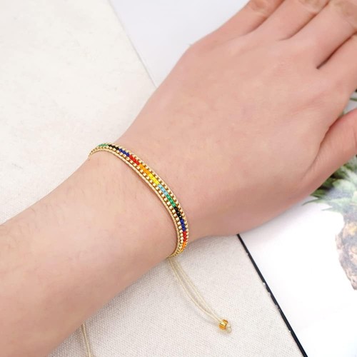 JUKOTA 3 Stück Regenbogen Armbänder - LGBTQ Pride, Handgewebt, Freundschaftsbänder