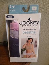 Jockey Generation Women's 4pk Cotton Stretch Breathe High Cut Underwear Size M