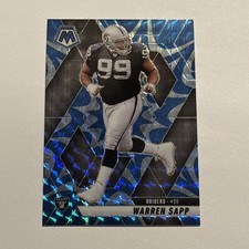 Warren Sapp 2025 Panini Mosaic Mosaic Reactive Blue Refractor Parallel #68 