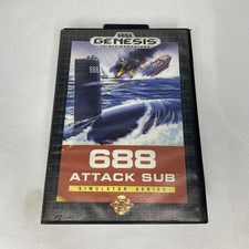 Sega 688 Attack Sub - Sega Genesis (1991) Simulation Submarine w/ Manual & Case