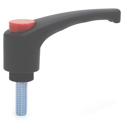 Clamping handle M10x50 Male Nylon  (zinc thread)