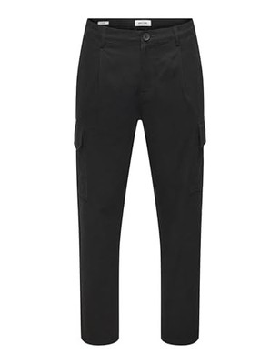 Cargo-Hose ONLY & SONS Onsbologna, Schwarz, 34W x 32L, Twill, Herren