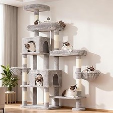 Hey-brother Cat Tree Tower, Scratching Posts with a Extended Part, Wide Platform