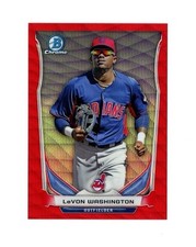 2014 Bowman Chrome RED WAVE REFRACTOR SP LEVON WASHINGTON /25! Cleveland Indians