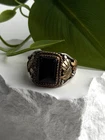 Men's Vintage 925 Sterling Silver Black Onyx Artisan Style Ring Size 12