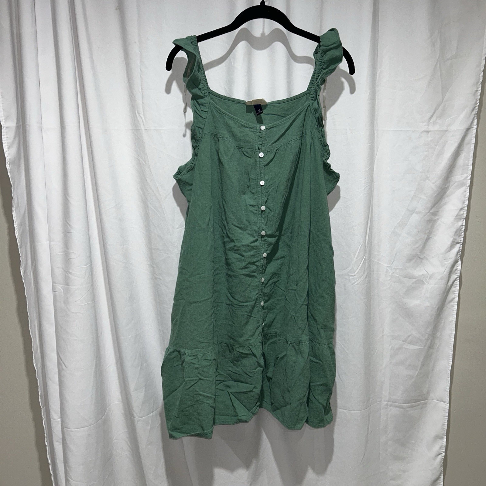 Universal Threads Mini Dress Button Front Green R… - image 1