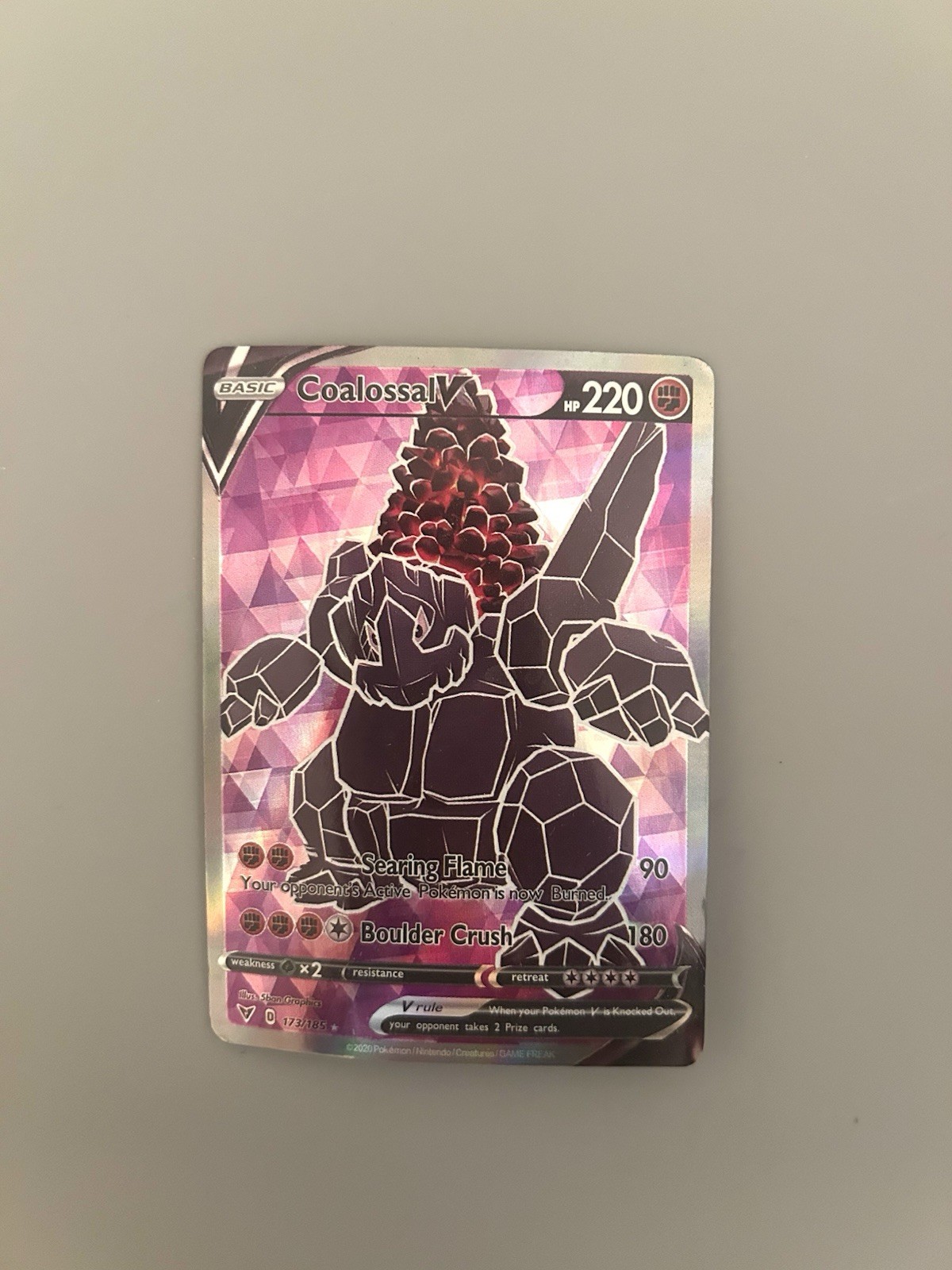 Pokemon TCG Coalossal v Ultra Rare Card Vivid Voltage 173/185 NM