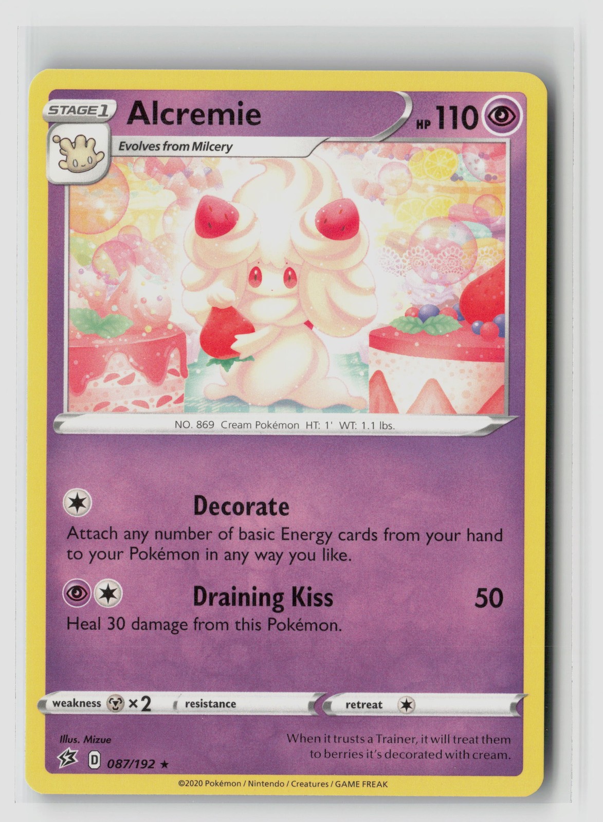 Alcremie #087/192 Swsh02 Rebel Clash Rare Non Holo Pokemon TCG NM