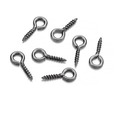 Black 200Pcs Eye Hooks Screw 5x10mm Premium Metal Hand Polished Sturdy Durable