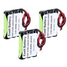 3pc Exell Custom 3.6V 800mAh NiMH AAA Pack with 6.0" 26AWG Open Wires