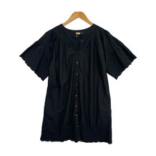 J Crew Dress Womens X Small Black Eyelet Button Up Boho Casual Flowy Feminine
