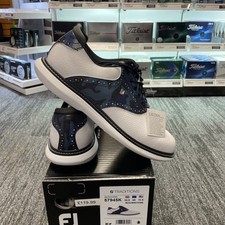 Footjoy Traditions Spiked Golf Shoes White/ Blue Camo Various Sizes