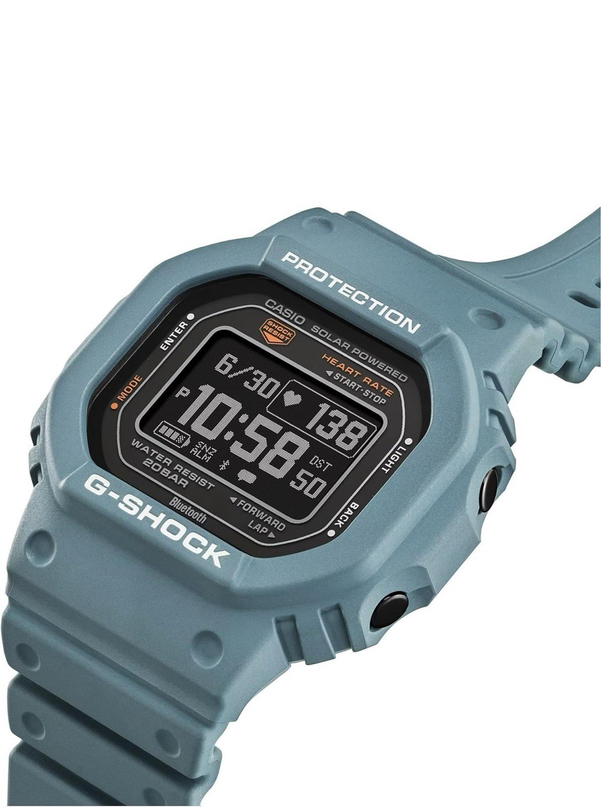 Casio Men's G-Shock Move DW-H5600 Series, Heart Rate Watch, Dolphin Blue.