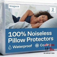 100 Waterproof Pillow Protectors Standard 20x26 Standard Pack of 2 White