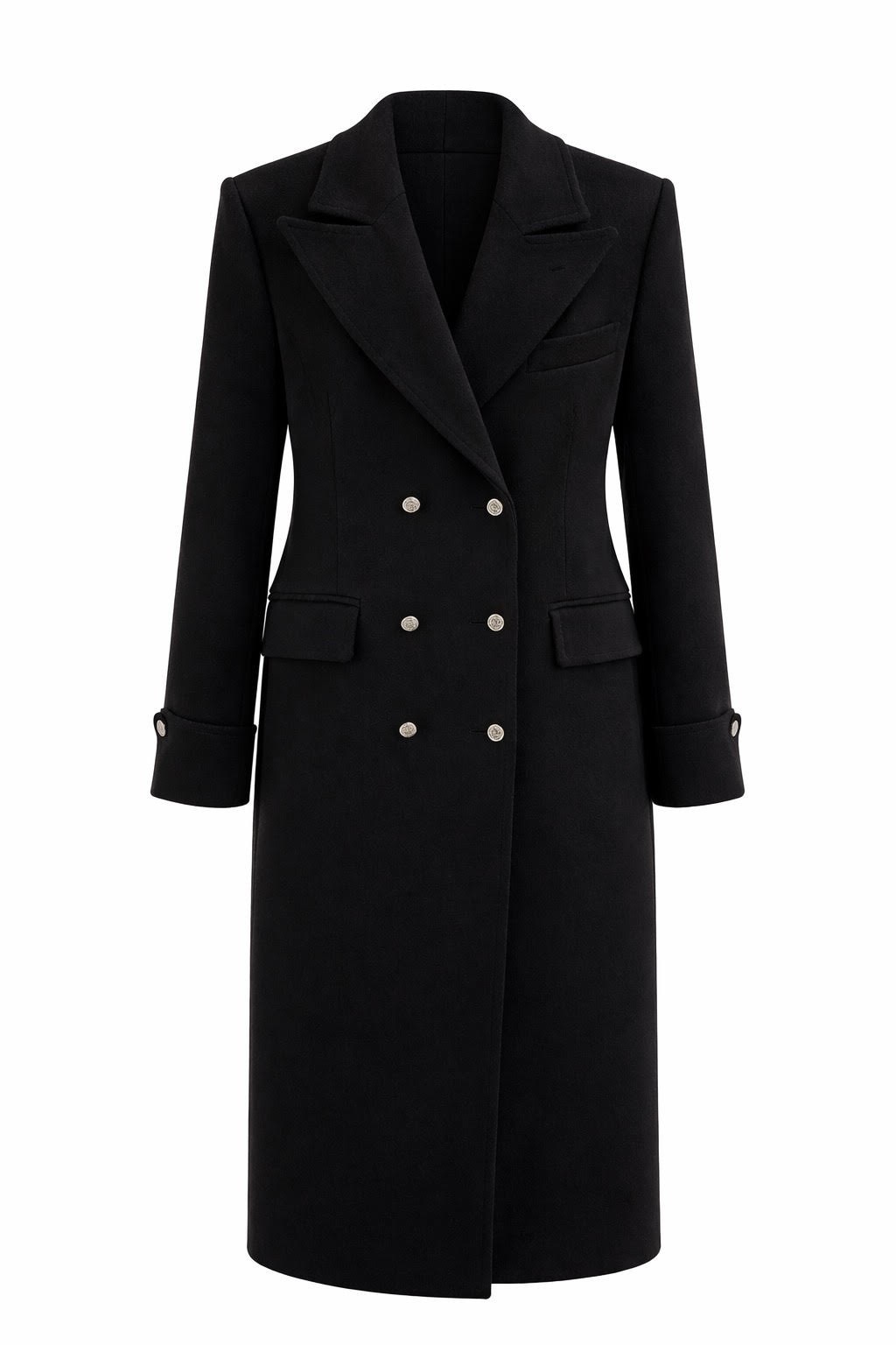 Glamour Trend Women’s Wool Coat 3375, black
