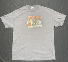Vintage 90s Disney Grumpy T-Shirt  I  m Right You  re Wrong  Gray Mens Size Large