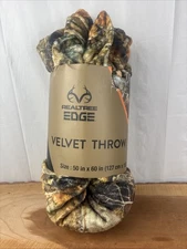 Real Tree Edge Velvet Throw 50”x60” Camouflage Pattern Machine Washable 