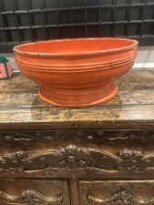 Large Antique Burmese Red Lacquer Offering Bowl 16” Diameter 7” High Approx