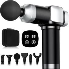 Deep Tissue Massage Gun, Portable Percussion Electric Muscle Massager for Pain R