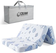 Trifold Pack and Play Mattress 38L"x26W" White  Blue