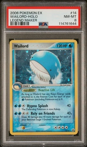 2006 POKEMON EX LEGEND MAKER WAILORD #14 HOLO PSA 8 NM #114761644