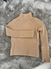 Gucci Camel Rollkragen Strick Pullover Damen S 100% Merinowolle weich warm...