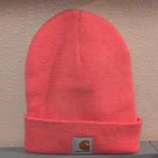 CARHARTT bright Pink Beanie winter Hat AH8905 Child / Youth One Size Fits Most