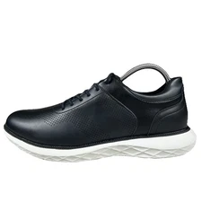 Perry Ellis Mens Portfolio Ultra Foam Casual Sneakers Size 9.5 Black Leather New
