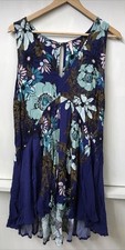 Free People blue Backyard Party Ocean Combo Tunic Dress Women’s Size S Small
