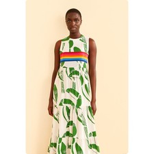 Farm Rio Anthropologie Rainbow Toucans Organic Cotton Maxi Dress Toucans S/M