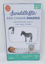 SwaddleMe Easy Change Swaddle – Size Small/Medium, 0-3 Months, 0.5 Tog - Zebra