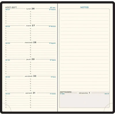 Exacompta Espace 17 Agenda semainier Civil 2026 9x17,5 cm Noir Neuf` - Photo 1/2