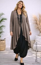 LAGENLOOK Chasuble Long-Shirt Jacke taupe XL-XXL-XXXL 44 46 48 50 52 54 56 58