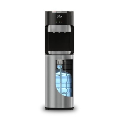 Brio Bottom Loading Water Cooler Dispenser for 5 41.4, Black, Stainless Steel 
