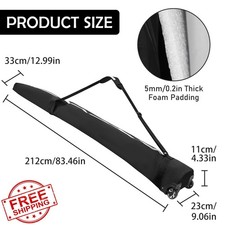 AzReference Rolling Ski Bag with Wheels for Air Travel 2 Skis 200cm