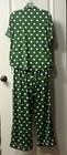 Kate Spade Pajama Set Green White Polka Dots Pink Piping Cute Preppy Size Medium — photo 5