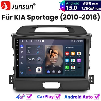 6+128GB Für KIA Sportage 2010-2016 Carplay Android 15 Autoradio GPS Navi BT DAB+