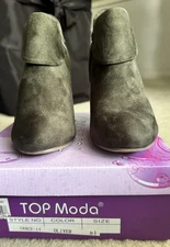 Women's Top Moda Olive 4"in High Heel Closed Toe Ankle Platform Shoes Size 8.5