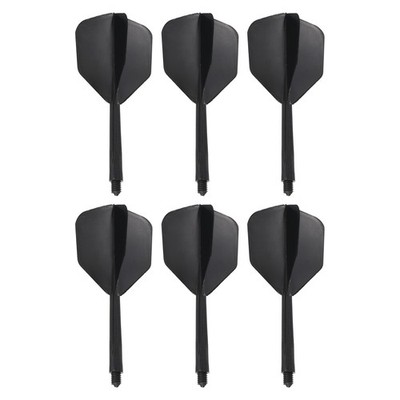 Integrated Dart Shaft Flights, 6 Pack Durable Dart Flight Set, Black