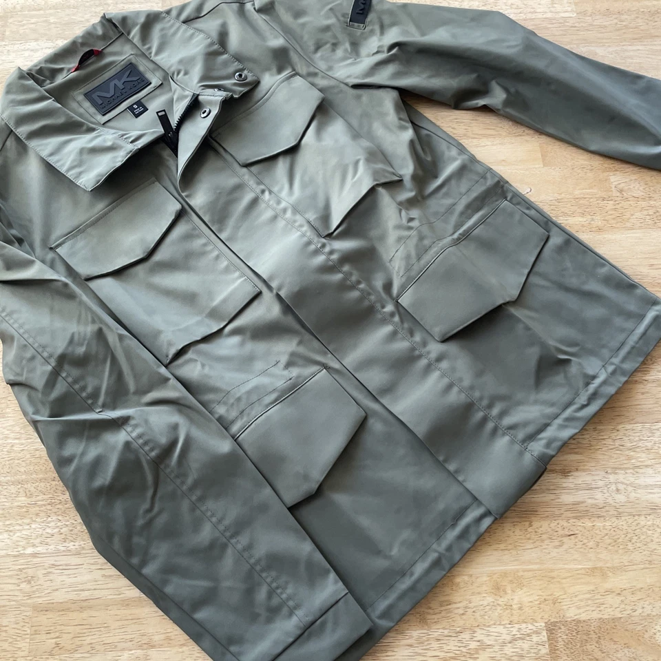 MICHAEL KORS Jacket Men Size S Olive Water Resistant $299 - Image 2 of 4